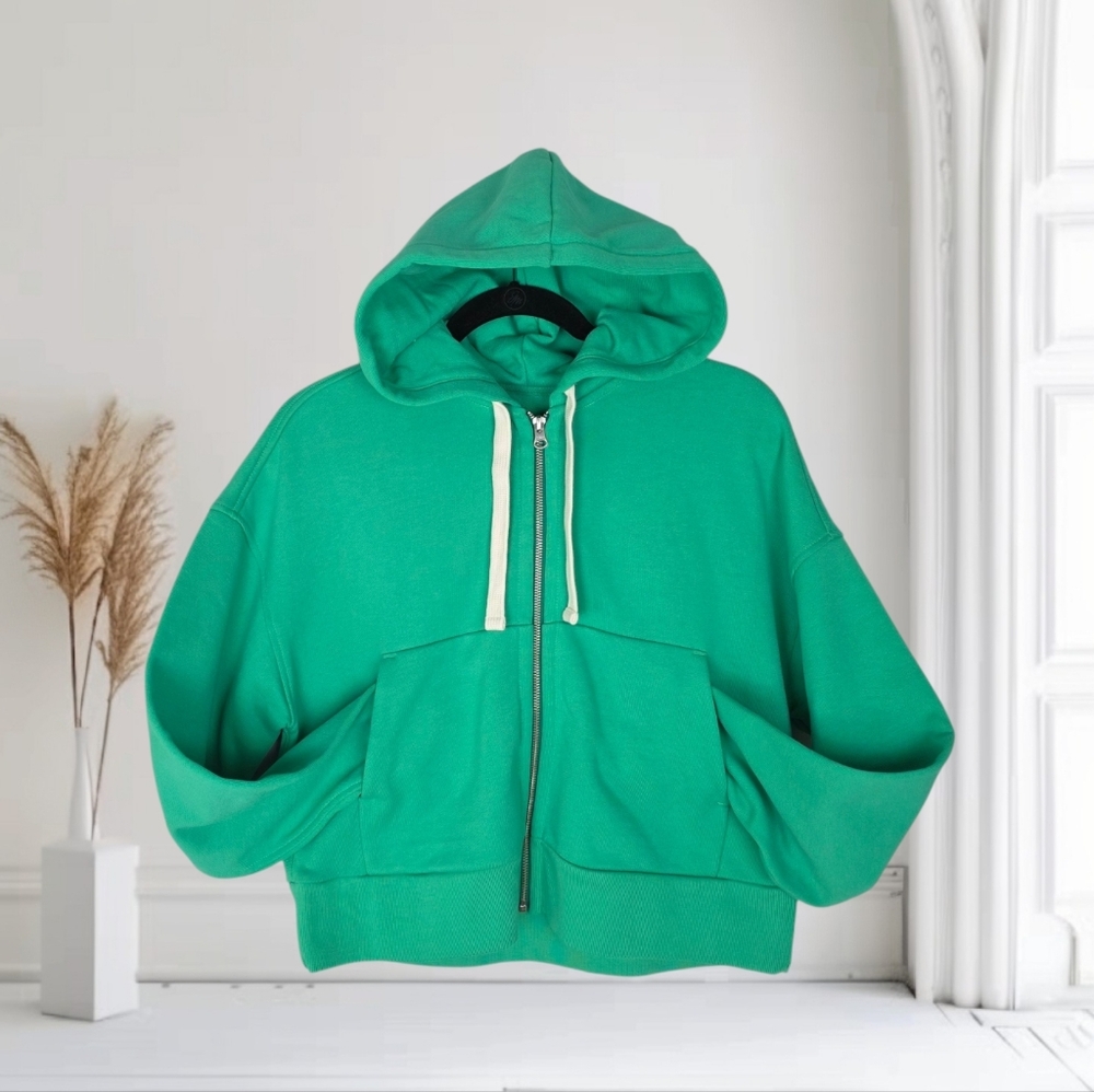 Everlane The Track Organic Cotton Hoodie in Mint Green Size Small NWT